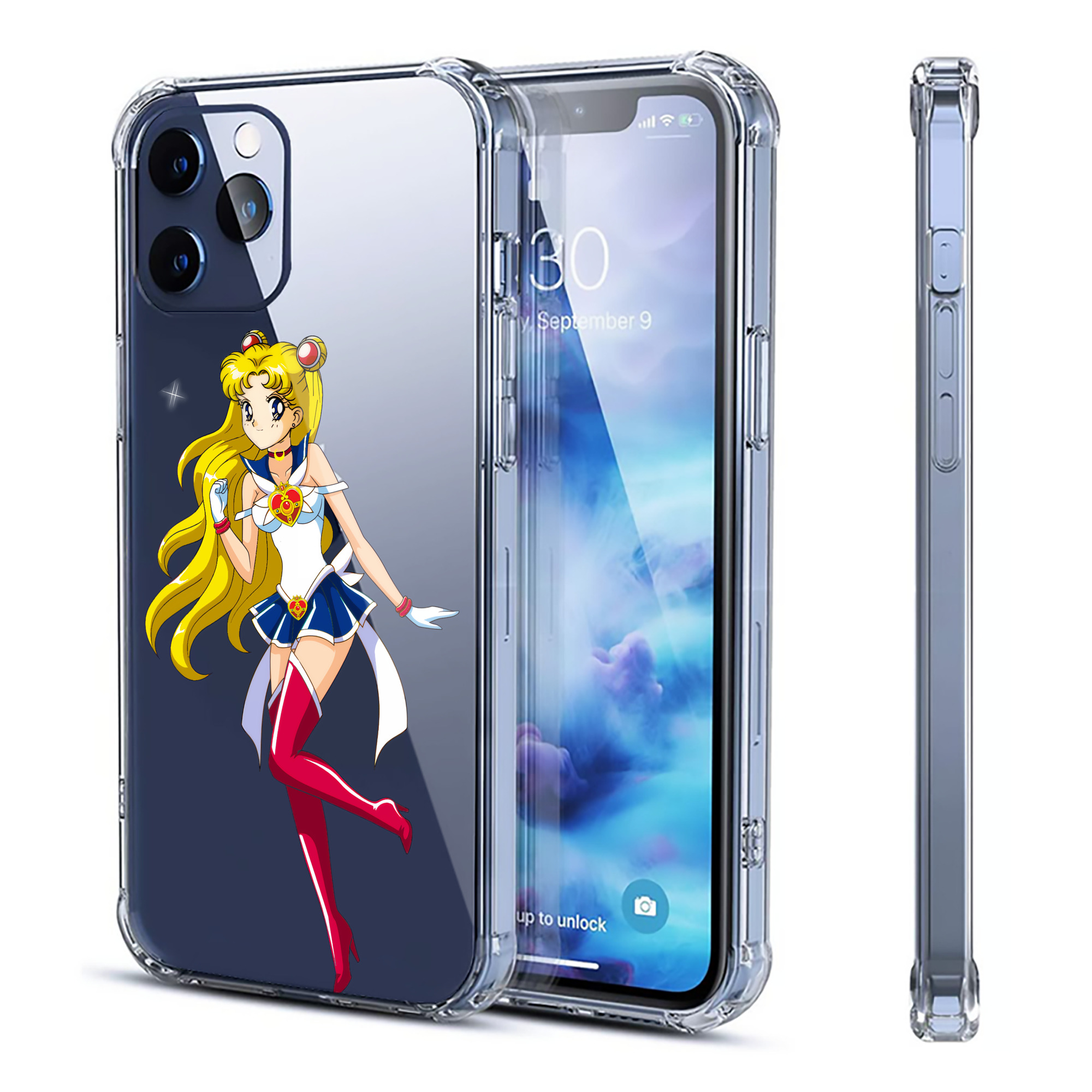 （画像用） 美少女戦士セーラームーン 月野 うさぎ つきの うさぎ Sailor Moon Tsukino Usagi 【iPhone 12シリーズ対応】透明スマホケース（クリアソフトケース）